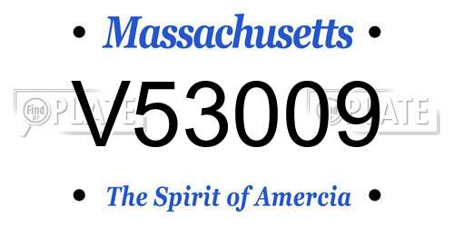 V53009 Massachusetts License Plate
