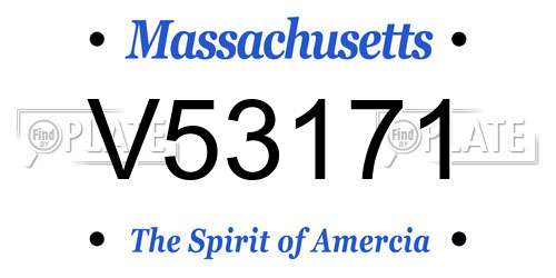 V53171 Massachusetts License Plate