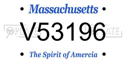 V53196 Massachusetts License Plate