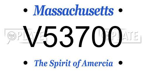 V53700 Massachusetts License Plate