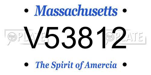 V53812 Massachusetts License Plate