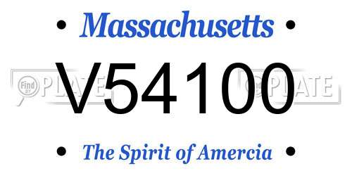 V54100 Massachusetts License Plate