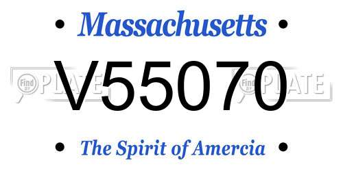 V55070 Massachusetts License Plate