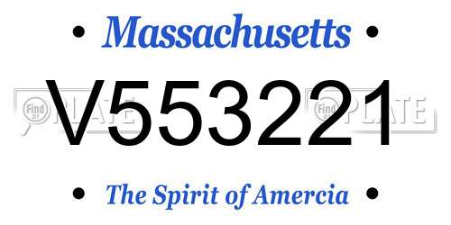 V553221 Massachusetts License Plate