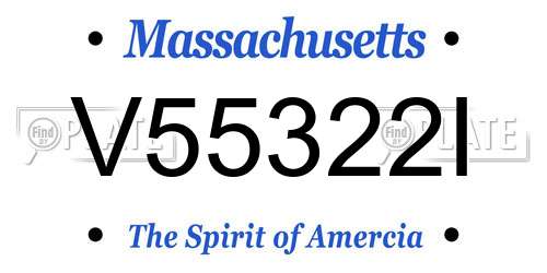 V55322I Massachusetts License Plate