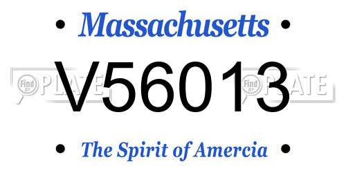 V56013 Massachusetts License Plate