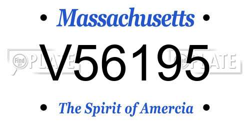 V56195 Massachusetts License Plate