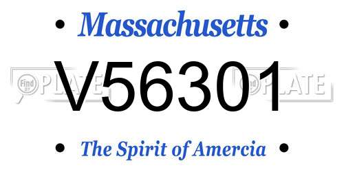 V56301 Massachusetts License Plate