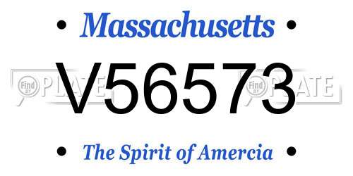 V56573 Massachusetts License Plate