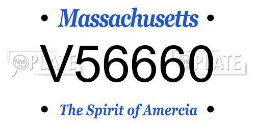 V56660 Massachusetts License Plate