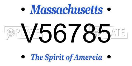 V56785 Massachusetts License Plate