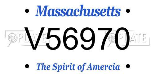 V56970 Massachusetts License Plate