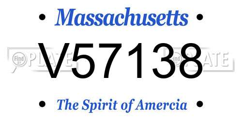 V57138 Massachusetts License Plate