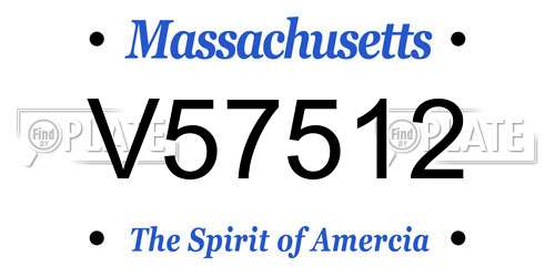 V57512 Massachusetts License Plate