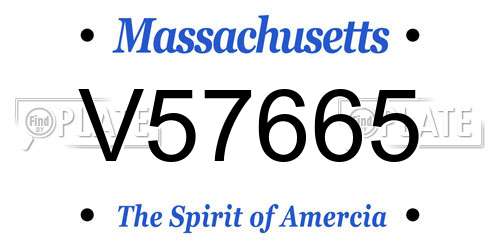 V57665 Massachusetts License Plate