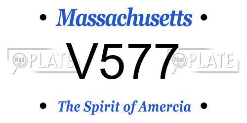 V577 Massachusetts License Plate