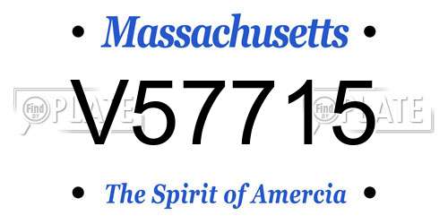 V57715 Massachusetts License Plate