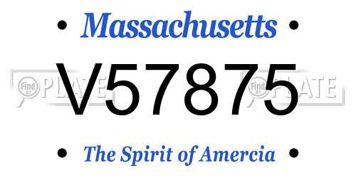 V57875 Massachusetts License Plate