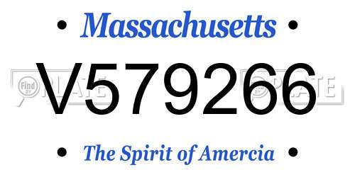 V579266 Massachusetts License Plate