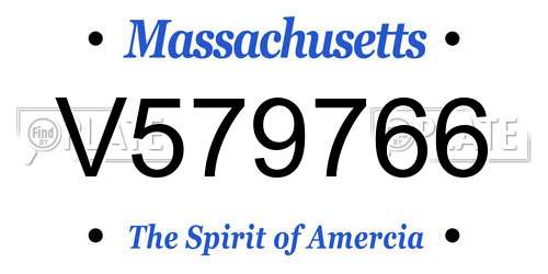 V579766 Massachusetts License Plate