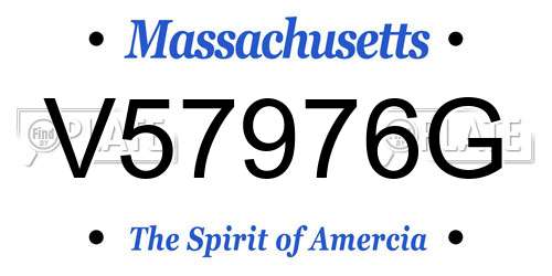 V57976G Massachusetts License Plate