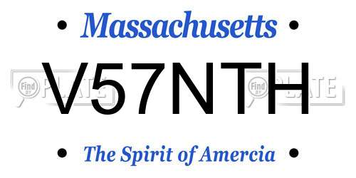 V57NTH Massachusetts License Plate