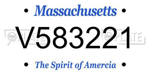 V583221 Massachusetts License Plate