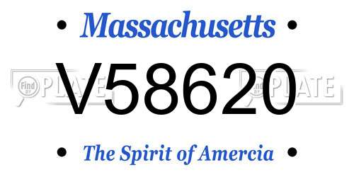 V58620 Massachusetts License Plate