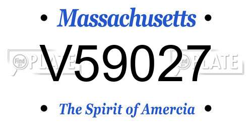 V59027 Massachusetts License Plate