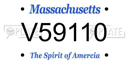 V59110 Massachusetts License Plate