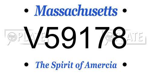 V59178 Massachusetts License Plate