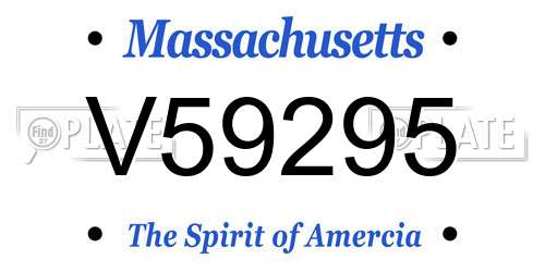 V59295 Massachusetts License Plate