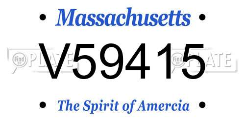 V59415 Massachusetts License Plate