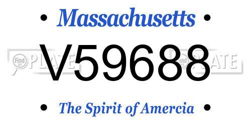 V59688 Massachusetts License Plate