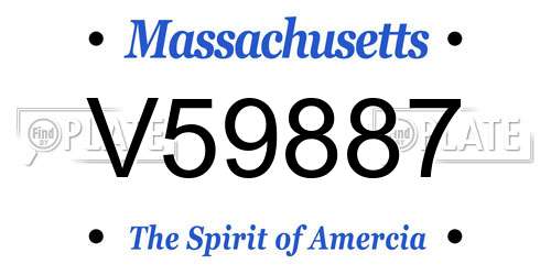 V59887 Massachusetts License Plate