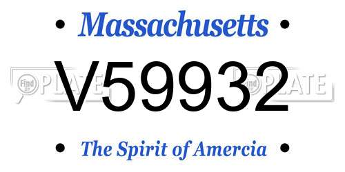 V59932 Massachusetts License Plate
