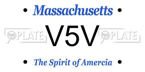 V5V Massachusetts License Plate