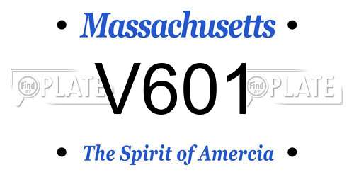 V601 Massachusetts License Plate