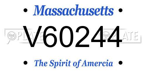 V60244 Massachusetts License Plate