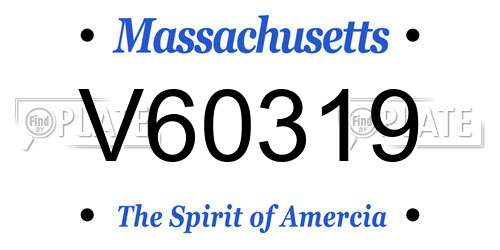 V60319 Massachusetts License Plate