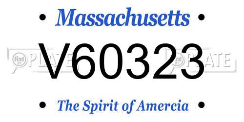 V60323 Massachusetts License Plate
