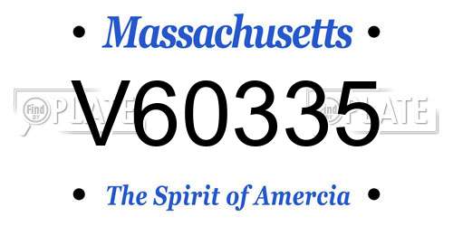 V60335 Massachusetts License Plate