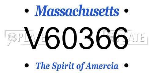 V60366 Massachusetts License Plate