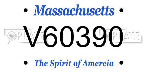 V60390 Massachusetts License Plate