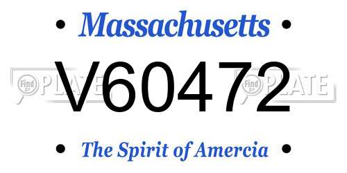 V60472 Massachusetts License Plate