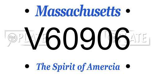 V60906 Massachusetts License Plate