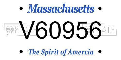 V60956 Massachusetts License Plate