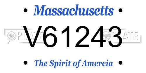 V61243 Massachusetts License Plate
