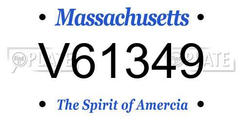 V61349 Massachusetts License Plate