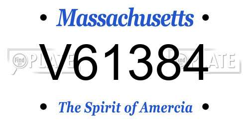 V61384 Massachusetts License Plate